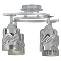 Plafoniera, Evea, L.40 l.35 H.26 cm, 4 x E27, 60W, metal/sticla, argintiu/alb