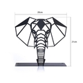Decoratiune, Elephant, 21x21 cm, Metal, Negru