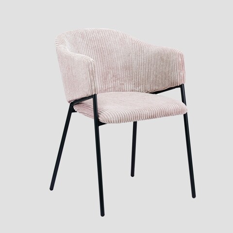 Scaun Prazer, Homla, 60.5x55x78 cm, metal/catifea din poliester, roz