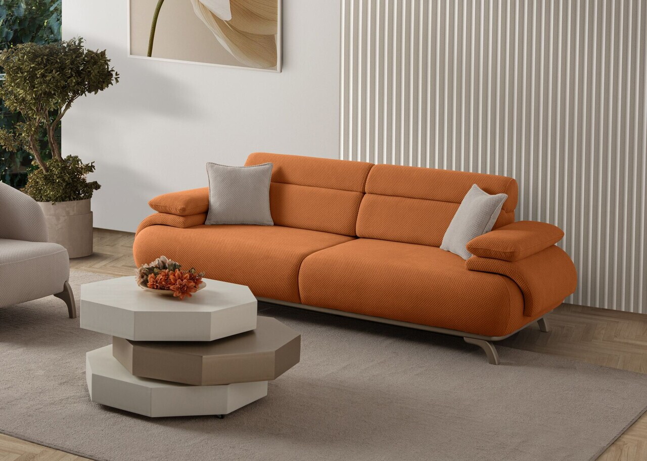 Canapea 3 locuri Atelier del Sofa 752EST1144 PAL ACOPERIT CU CARPEN/MELAMINAT Caramiziu