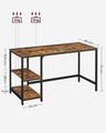 Birou, Vasagle, 140 x 60 x 75 cm, PAL/otel, maro rustic