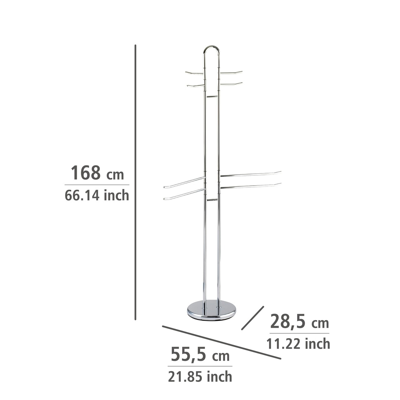 Suport pentru prosoape, Wenko, Exclusive Palermo, 55.5 x 168 x 28.5 cm, inox - 1 | YEO