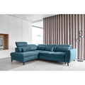 Coltar extensibil stanga 4 locuri ELTAP, LT-38SAV, Noble, 255x201x100 cm, lemn/poliester, albastru inchis