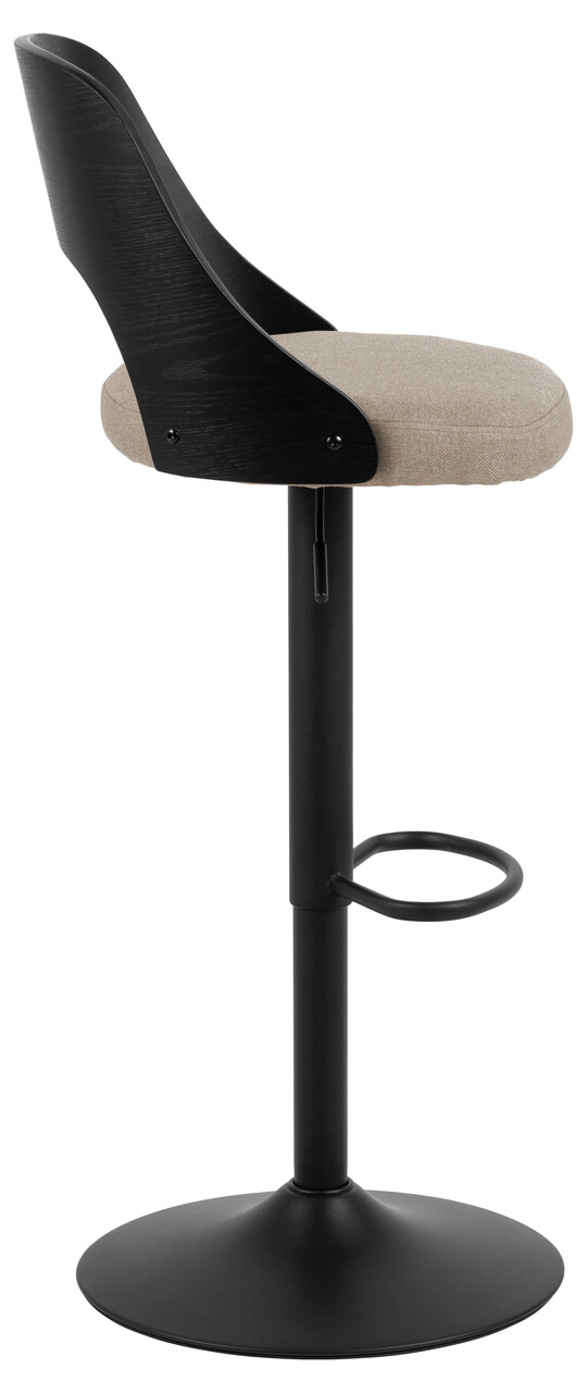 Scaun de bar Lucy, Actona, 47x50.5x113 cm, rotativ, poliester/otel, bej nisip - view 7