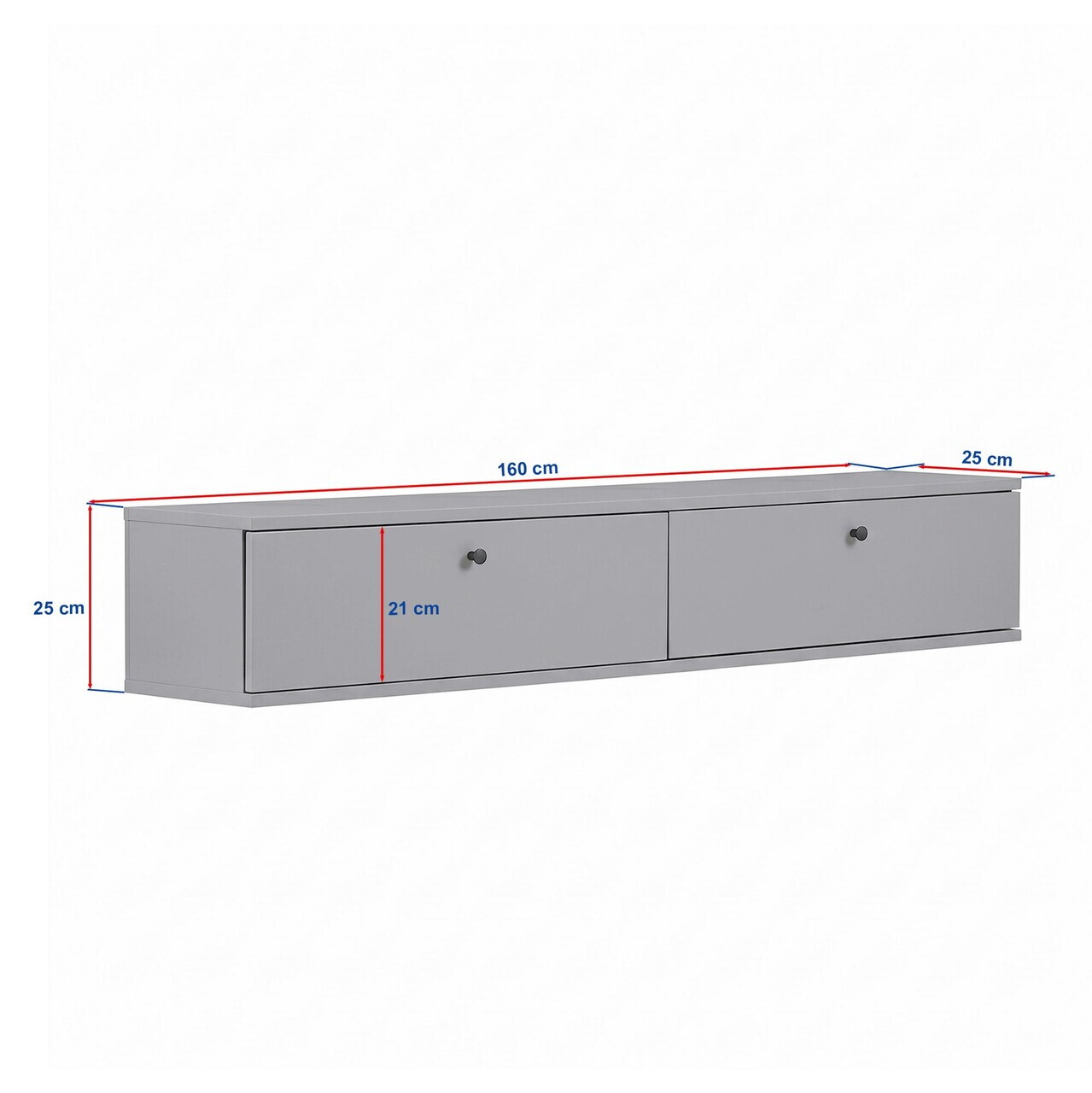 Comoda TV, Nordure, Ligne 160, 160x25x25 cm, Pin Atlantic / Alb — imaginea 8