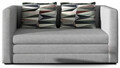 Canapea extensibila 2 locuri, ELTAP, Neva, 132x70x62 cm, lemn/poliester, gri deschis