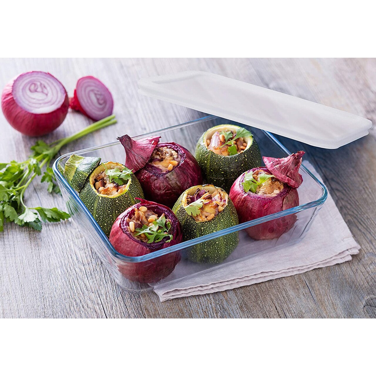 Caserola dreptunghiulara, din sticla termorezistenta, cu capac, 2,6L, "Cook&amp;Freeze" - Pyrex - imagine 2