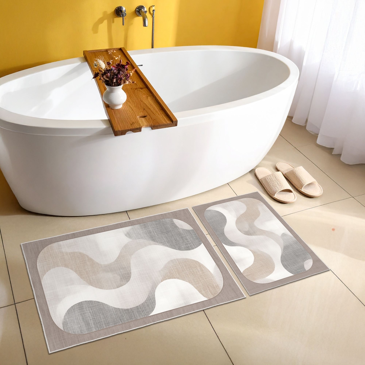 Set covorase de baie, L'essentiel Maison, Asr21, Crem - view 4