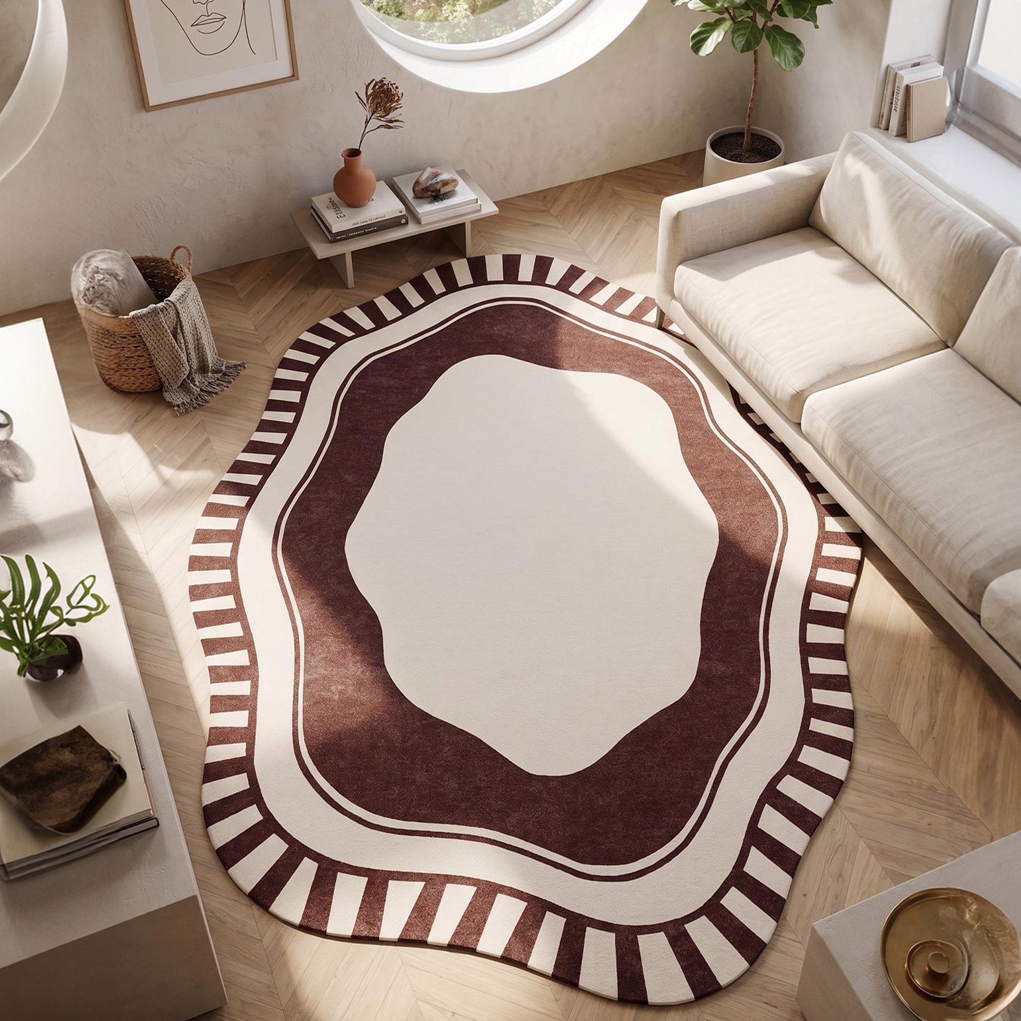 Covor, Fr408, 50x80 cm, Bordo