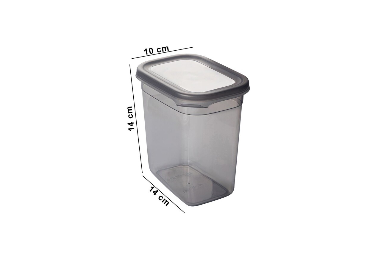 Set recipiente depozitare, Hermia, 964FRM5339, Dimensiune: 14 x 14 x 10 cm / 1150 ml (5 bucăți), Antracit - view 6
