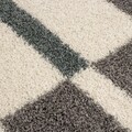 Covor Shaggy Kenya, Blue Line, Decorino, 100x200 cm, polipropilena, gri/alb