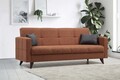 Canapea extensibila cu 3 locuri, Misty, 730MST1207, Cadru: METAL/LEMN, Caramiziu