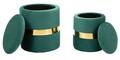 Set 2 taburete cu spatiu depozitare Sheffild, Mauro Ferretti, 37x42 cm, 28x35 cm, fier/MDf/poliester, verde