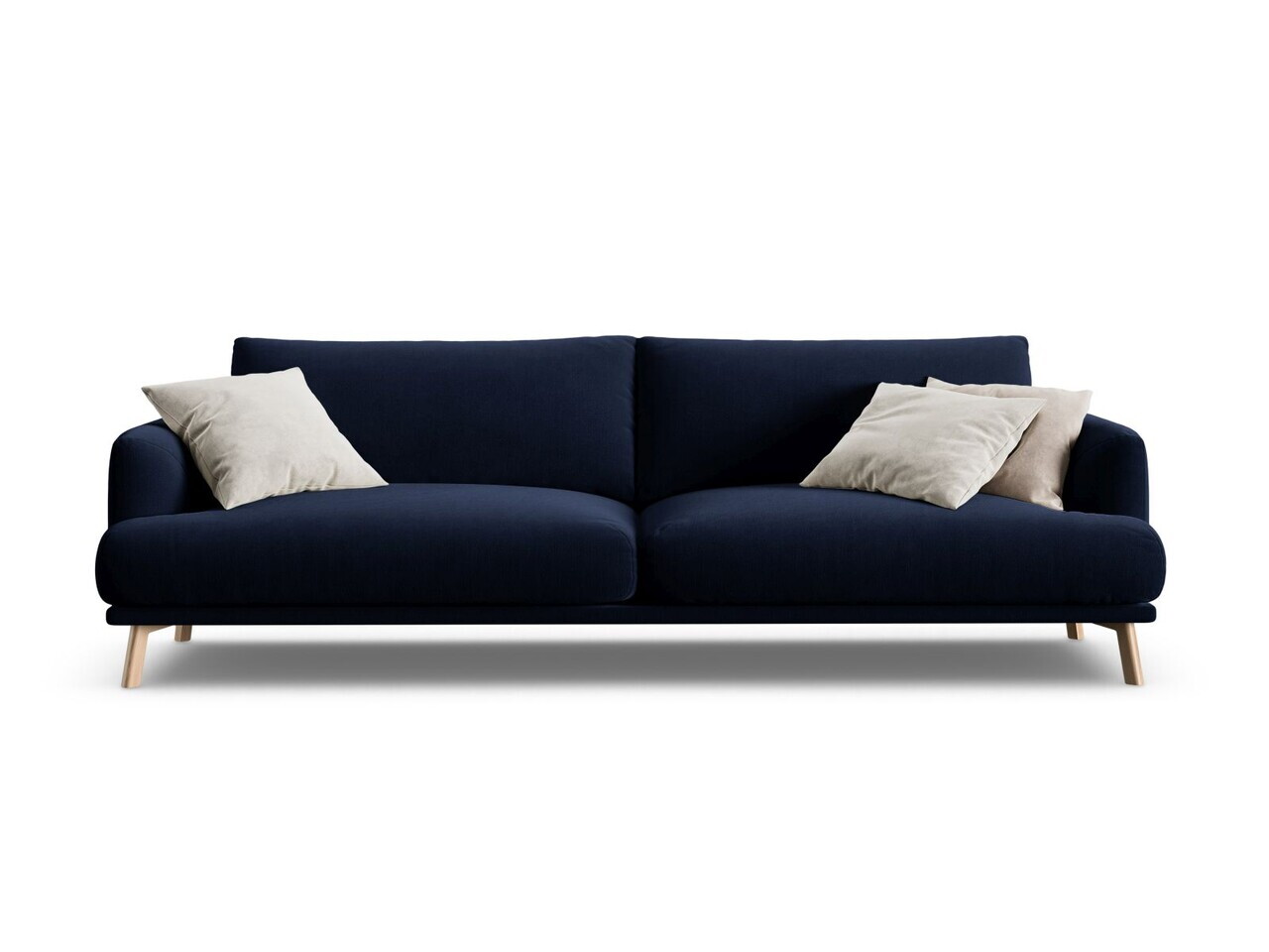 Canapea 4 locuri, Naomi, Micadoni Home, 230x95x75 cm, catifea, albastru regal