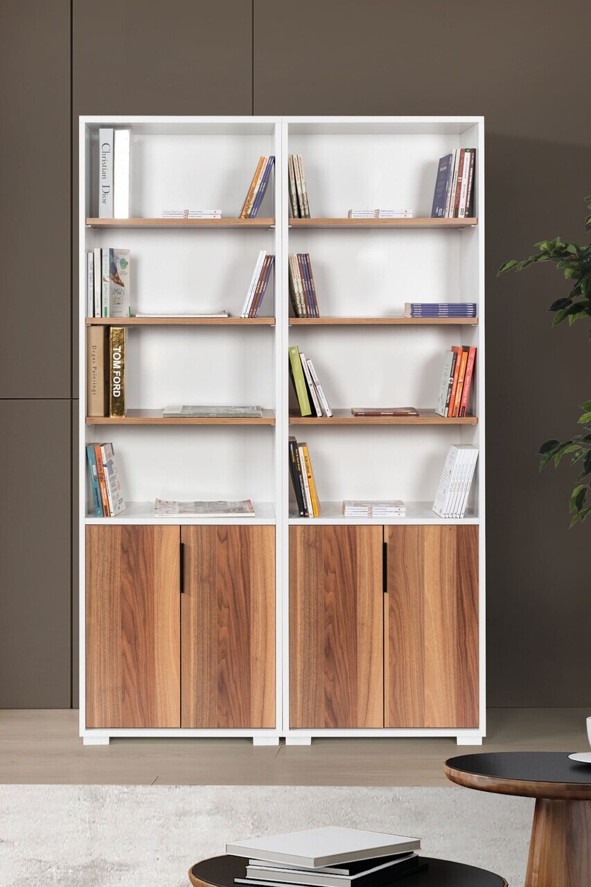 Corp biblioteca Hanah Home Evm 8201 120x187x30 cm PAL Alb/Maro