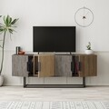 Comoda TV, Decortie, Tontini Bendir Dark, 140 x 55 x 37.5 cm, pal melaminat, multicolor