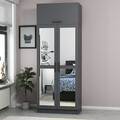 Dulap pentru haine, Minerva, Kale Anthracite, 90x235x52 cm, PAL, Antracit