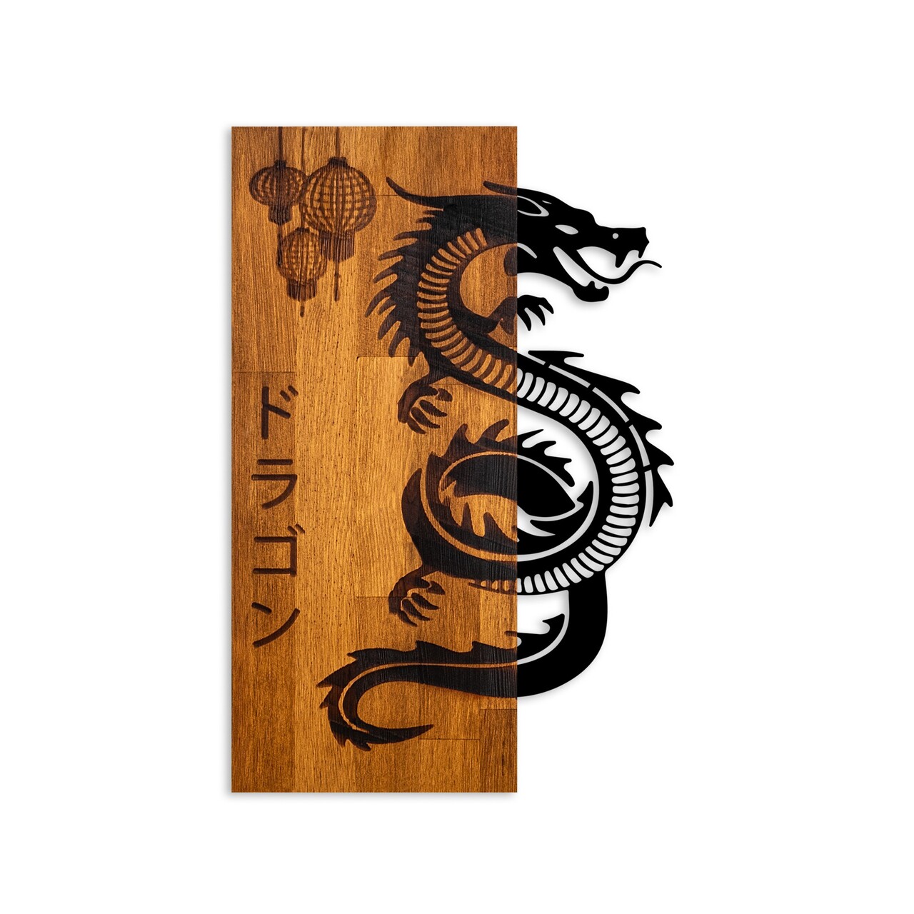 Decoratiune de perete, Dragon, Lățime: 40 cm Înălțime: 58 cm Adâncime: 3 cm, Nuc / Negru - view 5
