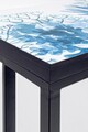 Set 2 masute de cafea Reef, Bizzotto, 40.5x30x56 cm/45.5x33x62.5 cm, otel/MDF, albastru