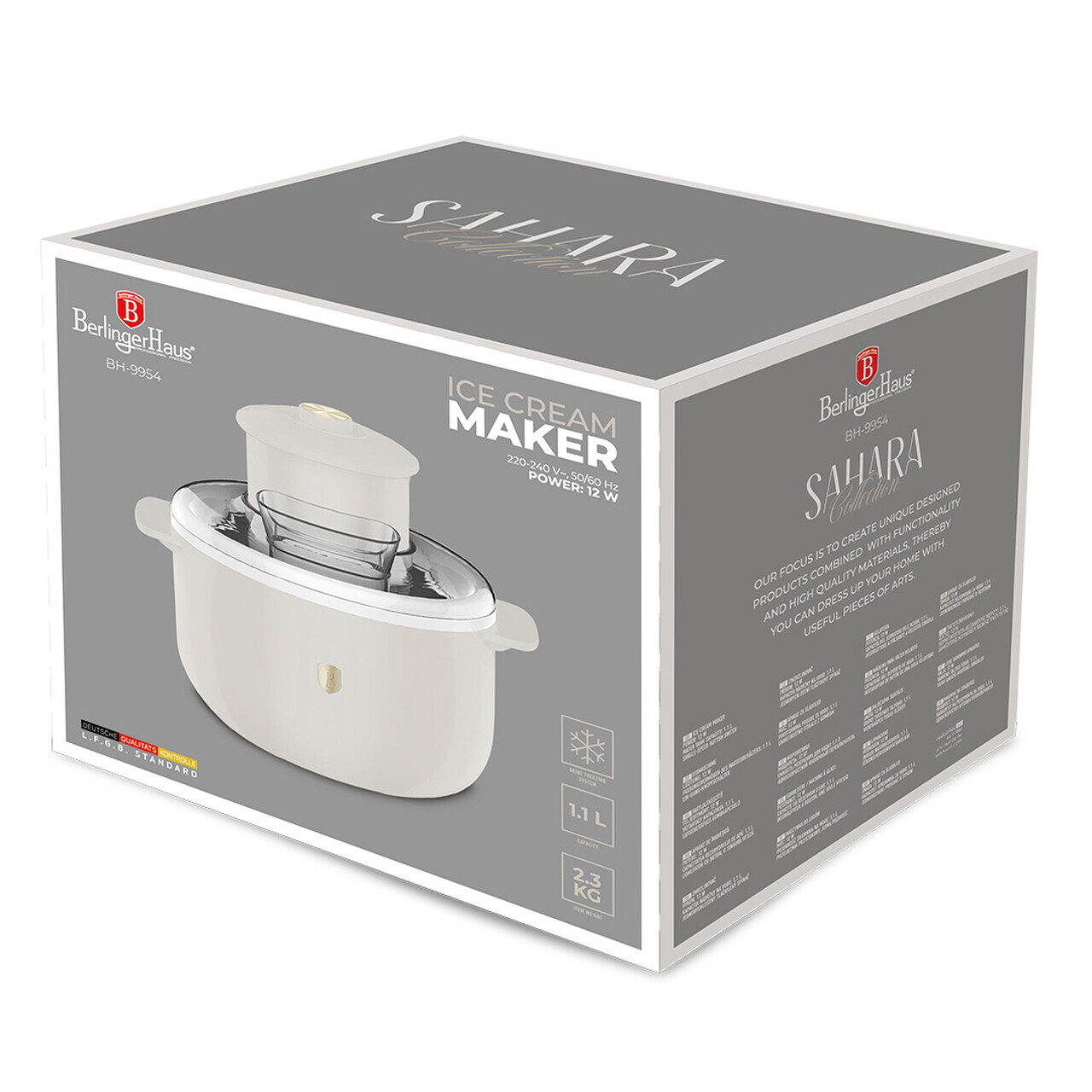 Aparat de facut inghetata Berlinger Haus, Sahara, 12W, 22.7x18.6x21.2 cm, aluminiu/plastic, crem - view 11