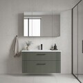 Set Dulap de Baie cu Chiuvetă și Oglindă (2 Piese), Hanah Home, Bari 100 v2, Verde Mat