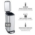 Cos de gunoi cu pedala Design, Wenko, 20.5x36x46 cm, inox/polipropilena, argintiu/negru
