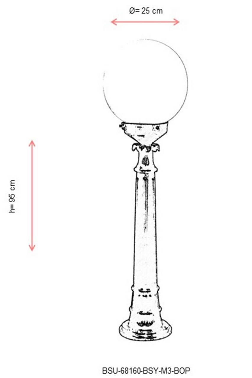 Lampadar de exterior, Avonni, 685AVN1156, Plastic ABS, Alb/Negru