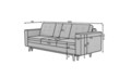 Canapea extensibila 3 locuri ELTAP, Ask16, Asgard, 233x92x93 cm, lemn/poliester, gri deschis