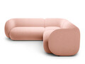 Coltar simetric 5 locuri, Kate, Micadoni, 252x252x76 cm, catifea, roz