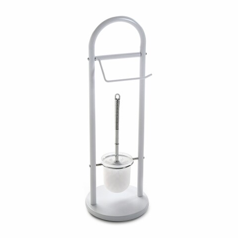 Suport pentru perie si hartie igienica White, Versa, 20x20x63 cm, metal, negru