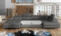 Coltar extensibil dreapta 6 locuri ELTAP, Rod-28, Rodrigo, 345x202x90 cm, lemn/poliester, gri inchis