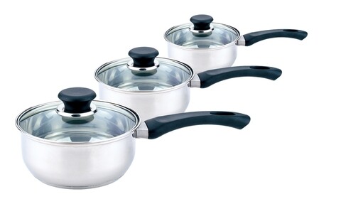 Set de gatit 6 piese, Day to Day, Sabichi, 750 ml, 1 l, 1.5 l, inox, argintiu