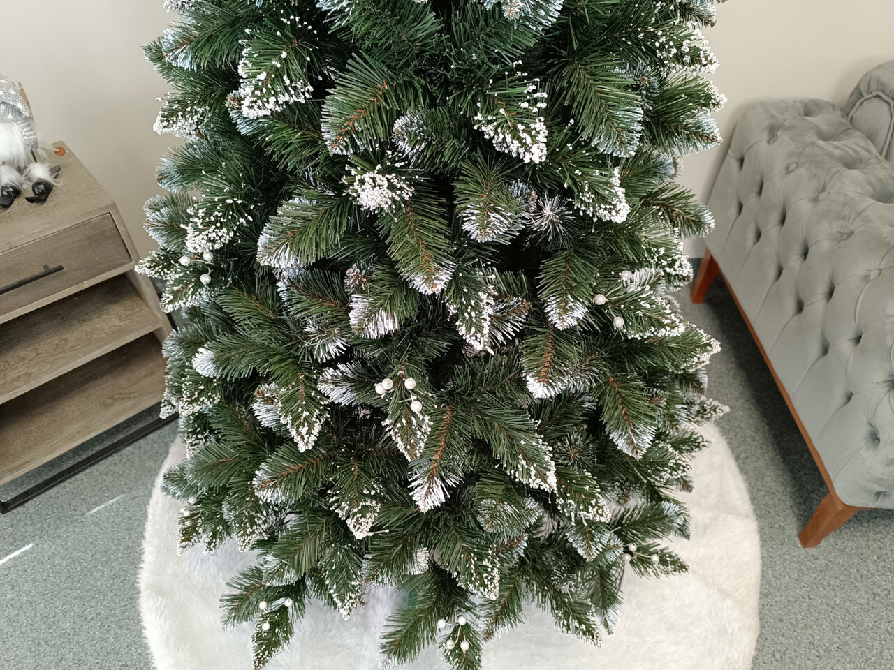 Brad artificial Christmas Deluxe by Sersimo, Crystal nins cu merisoare, 2D, 200cm — imaginea 12