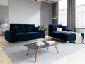 Canapea, Madara, Mazzini Sofas, 2 locuri, gold legs, 172x102x90 cm, catifea, albastru regal