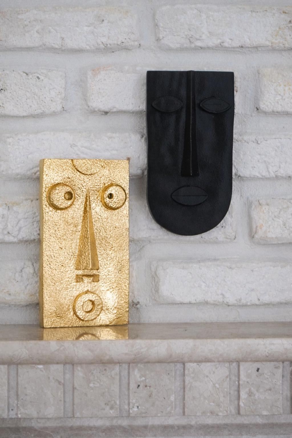 Set de accesorii decorative pentru perete, Ers2415, Bioplastic, Dimensiune: 11 x 21 cm (2 bucăți), Aur/Negru