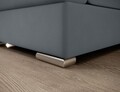 Coltar extensibil dreapta 3 locuri ELTAP, RT-04VE, Siber, 270x186x93 cm, lemn/poliester, gri deschis