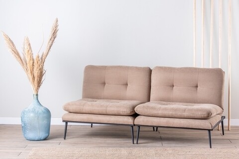 Canapea extensibila Martin Sofabed, Futon, 3 locuri, 180×130 cm, metal, mink Futon