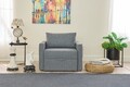 Canapea extensibilă cu 1 loc, Balcab Home, 825BLC4731, Cadru: 100% LEMN DE BRAD, Gri