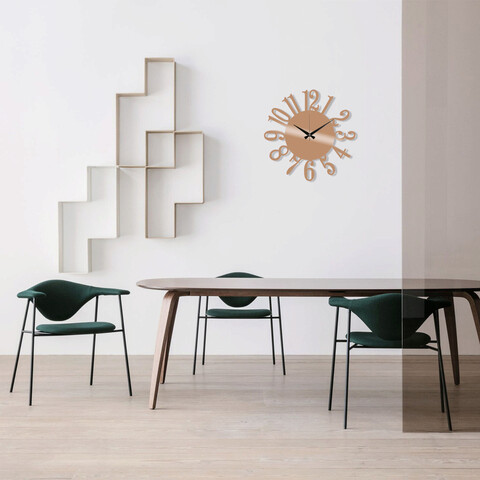 Ceas de perete, metal wall clock 14, metal, dimensiune: 48 x 48 cm, cupru