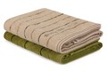 Set 2 prosoape de baie 407,  Beverly Hills Polo Club, 70x140 cm, bumbac, kaki/ crem