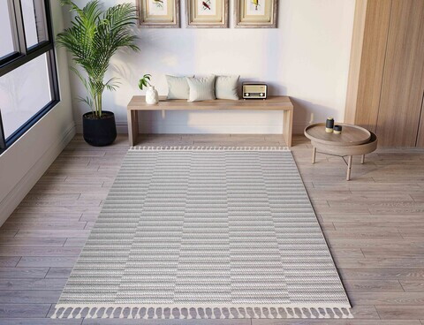 Covor, Grove, 120x170 cm, Poliester, Bej / Gri