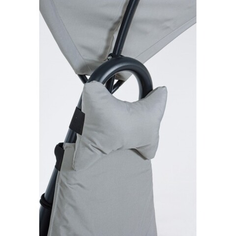 Sezlong tip balansoar cu parasolar, Baffin, Bizzotto, 160x80x195 cm, otel/textilena, gri carbune