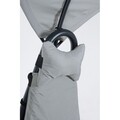 Sezlong tip balansoar cu parasolar, Baffin, Bizzotto, 160x80x195 cm, otel/textilena, gri carbune