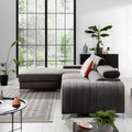 Coltar extensibil stanga 3 locuri ELTAP, LT-04LO, Grayson, 278x205x92 cm, lemn/poliester, gri