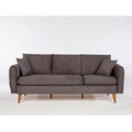 Canapea 3 locuri, Unique Design, 867UNQ1351, Lemn de pin, Antracit