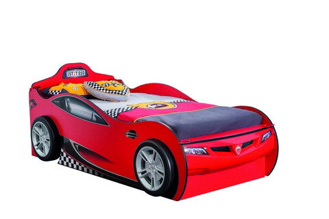 Pat pentru copii Car, Çilek, Race Cup Carbed (With Friend Bed) (Red) (90X190, 107x82x209 cm, Multicolor Çilek