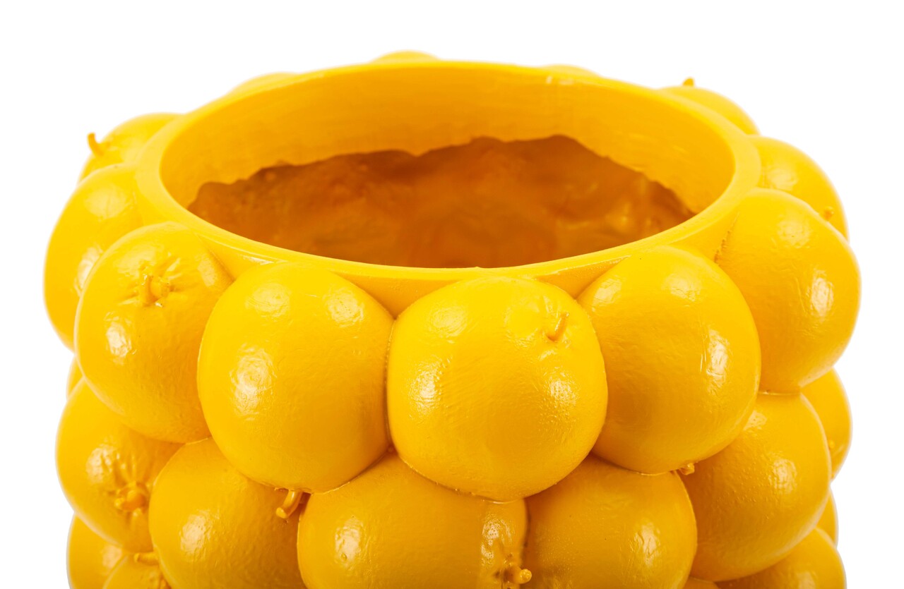 Suport ghiveci Lemons, Mauro Ferretti, 21x28 cm, polirasina, galben - 2 | YEO