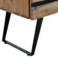 Comoda cu 3 sertare Imena, Pakoworld, 80x38x86.5 cm, lemn masiv/metal, natural/negru