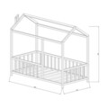Pat casuta pentru copii Montessori Page, Pakoworld, 208x108x180 cm, lemn de pin, natural