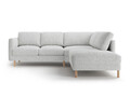Coltar dreapta 4 locuri, Eden, Micadoni, 267x234x90 cm, tesatura structurata, gri deschis melanj